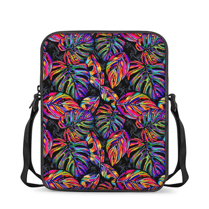 Colorful Leaf Tropical Pattern Print Rectangular Crossbody Bag