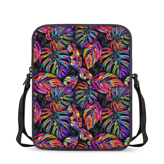 Colorful Leaf Tropical Pattern Print Rectangular Crossbody Bag