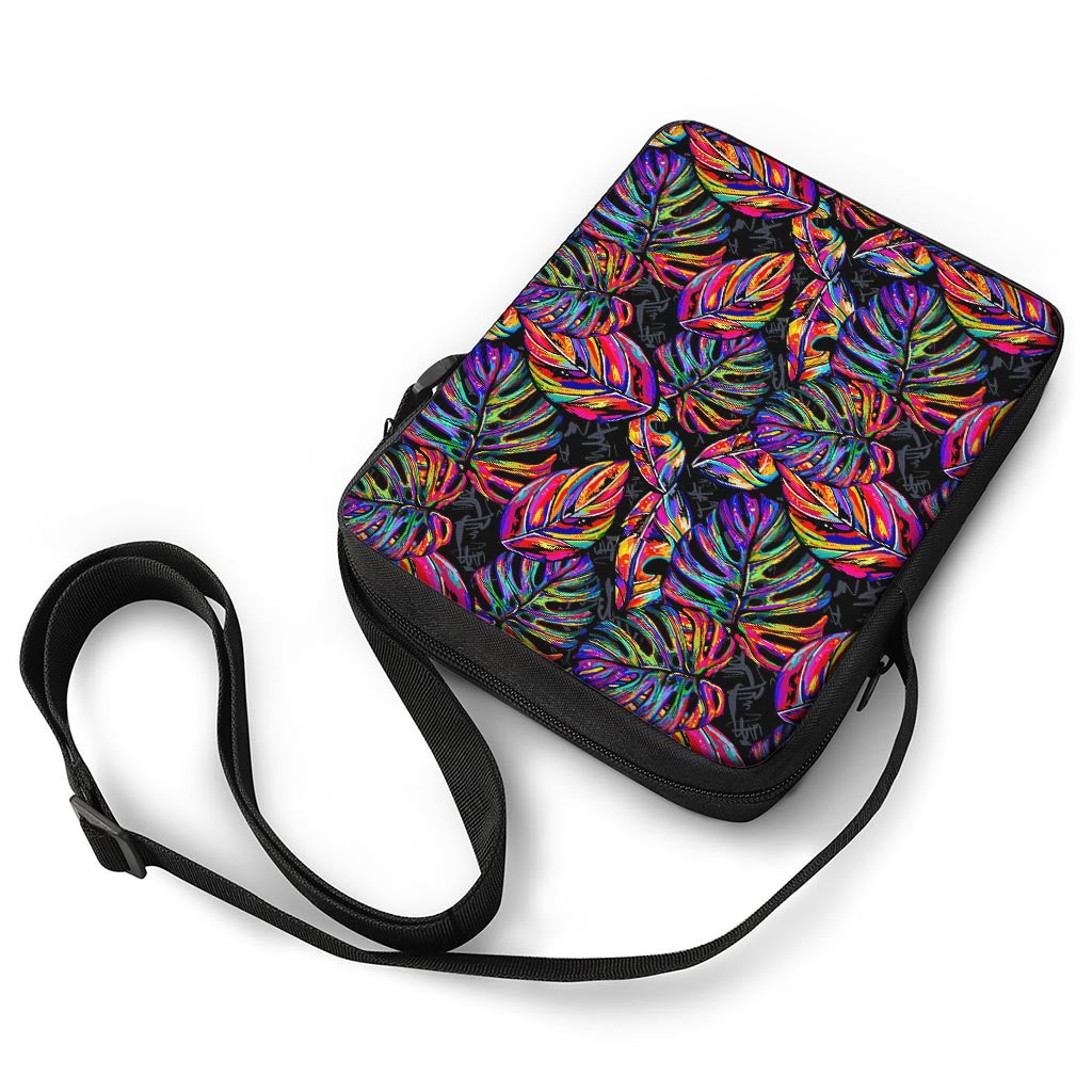 Colorful Leaf Tropical Pattern Print Rectangular Crossbody Bag