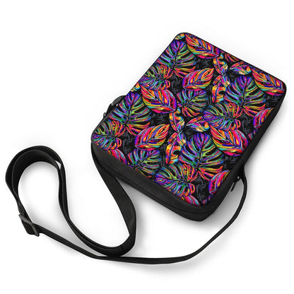 Colorful Leaf Tropical Pattern Print Rectangular Crossbody Bag