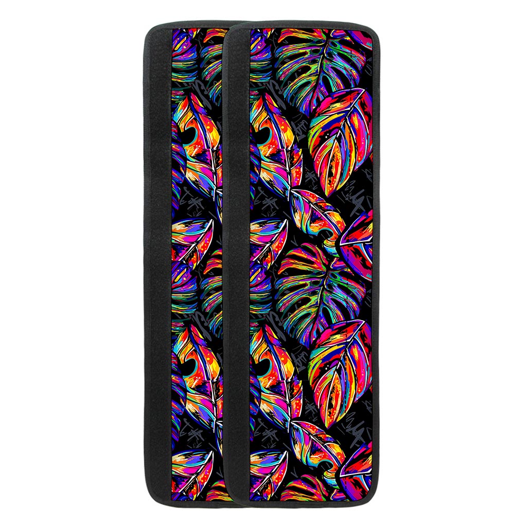 Colorful Leaf Tropical Pattern Print Refrigerator Handle Covers
