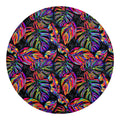Colorful Leaf Tropical Pattern Print Round Blanket
