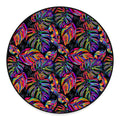 Colorful Leaf Tropical Pattern Print Round Floor Mat