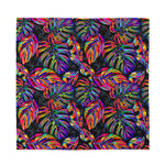 Colorful Leaf Tropical Pattern Print Silk Bandana