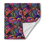 Colorful Leaf Tropical Pattern Print Silk Bandana