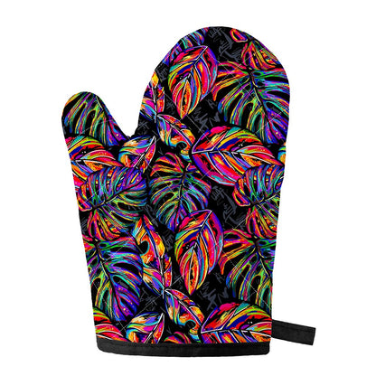 Colorful Leaf Tropical Pattern Print Single Oven Mitt