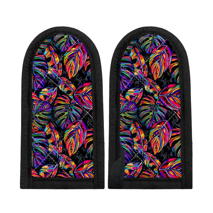 Colorful Leaf Tropical Pattern Print Skillet Handle Cover