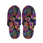 Colorful Leaf Tropical Pattern Print Slippers