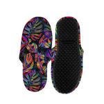 Colorful Leaf Tropical Pattern Print Slippers