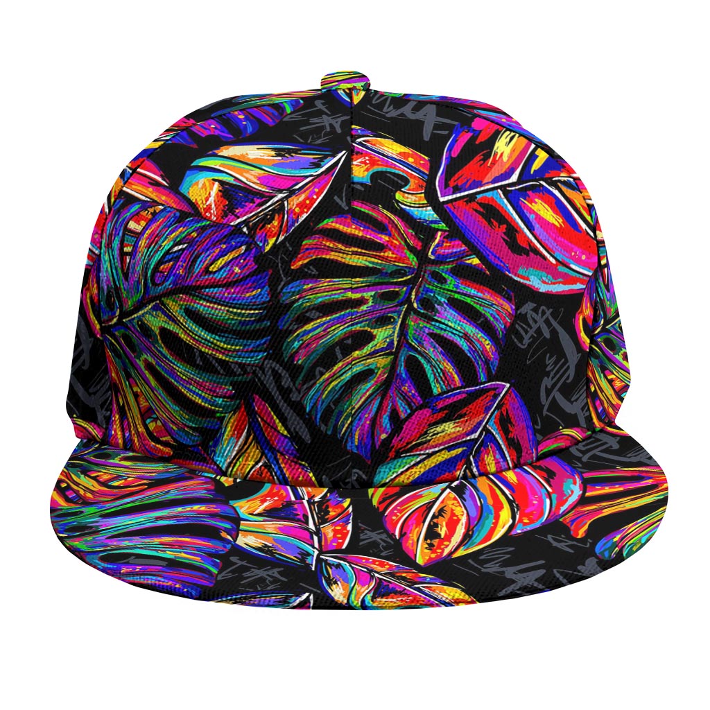 Colorful Leaf Tropical Pattern Print Snapback Cap