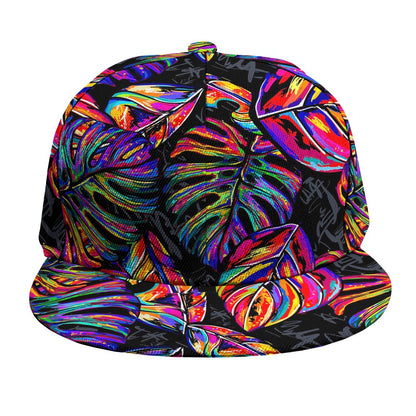 Colorful Leaf Tropical Pattern Print Snapback Cap