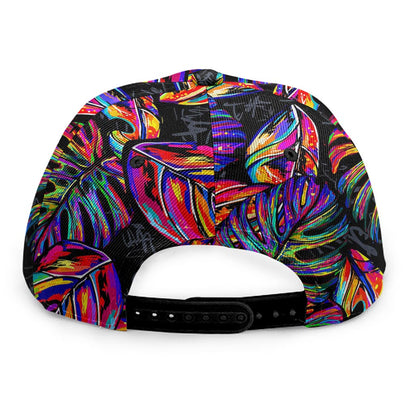 Colorful Leaf Tropical Pattern Print Snapback Cap