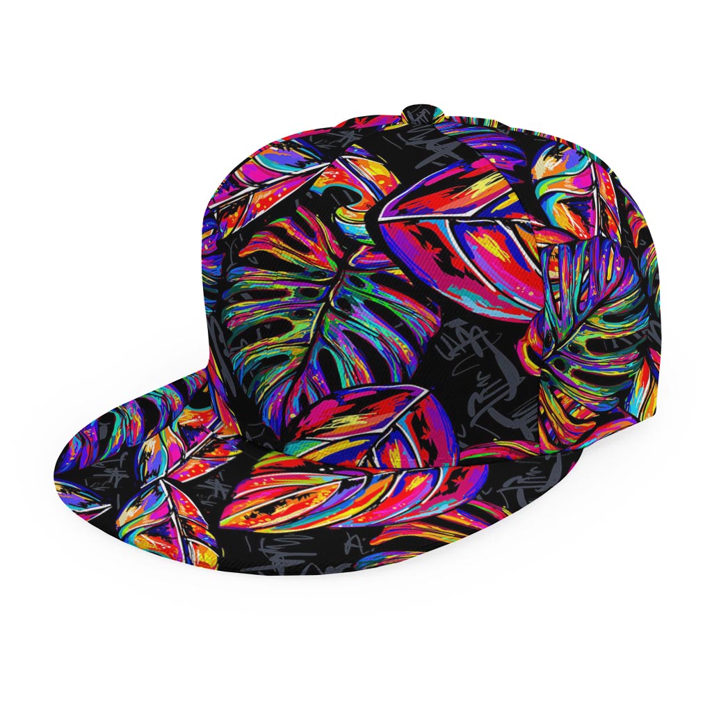 Colorful Leaf Tropical Pattern Print Snapback Cap