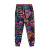 Colorful Leaf Tropical Pattern Print Sweatpants