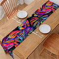 Colorful Leaf Tropical Pattern Print Table Runner