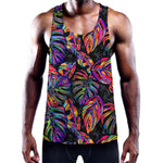 Colorful Leaf Tropical Pattern Print Training Tank Top