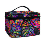 Colorful Leaf Tropical Pattern Print Travel Makeup Bag