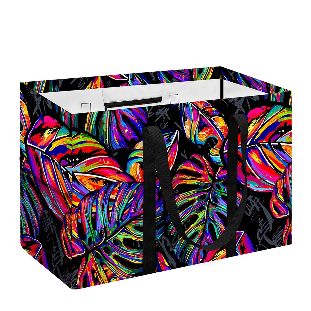 Colorful Leaf Tropical Pattern Print Utility Tote Bag