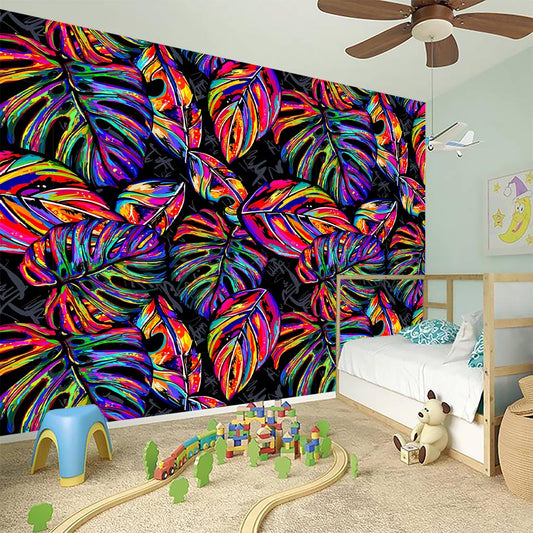 Colorful Leaf Tropical Pattern Print Wall Sticker