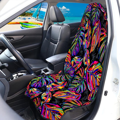 Colorful Leaf Tropical Pattern Print Waterproof Car Seat Cover