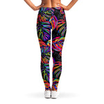 Colorful Leaf Tropical Pattern Print Women's Leggings