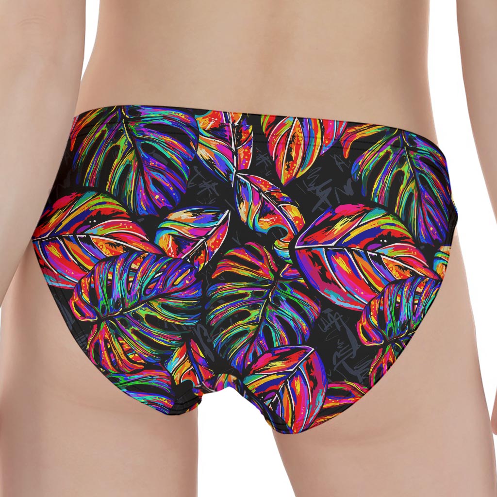 Colorful Leaf Tropical Pattern Print Women's Panties