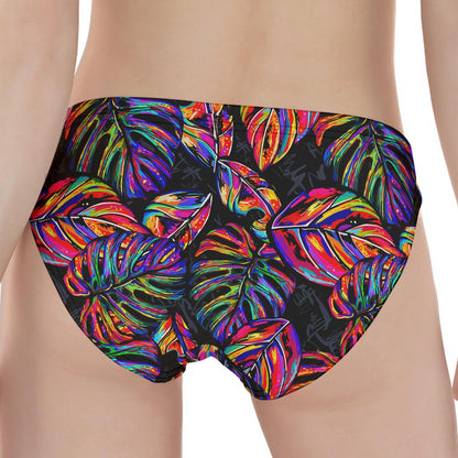Colorful Leaf Tropical Pattern Print Women's Panties