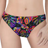 Colorful Leaf Tropical Pattern Print Women's Thong