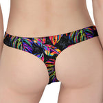 Colorful Leaf Tropical Pattern Print Women's Thong