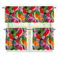 Colorful Leaf Watermelon Pattern Print 3 Piece Kitchen Curtains