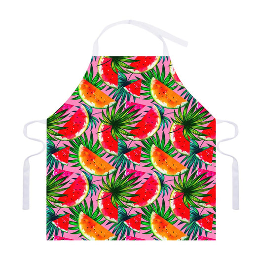 Colorful Leaf Watermelon Pattern Print Adjustable Apron