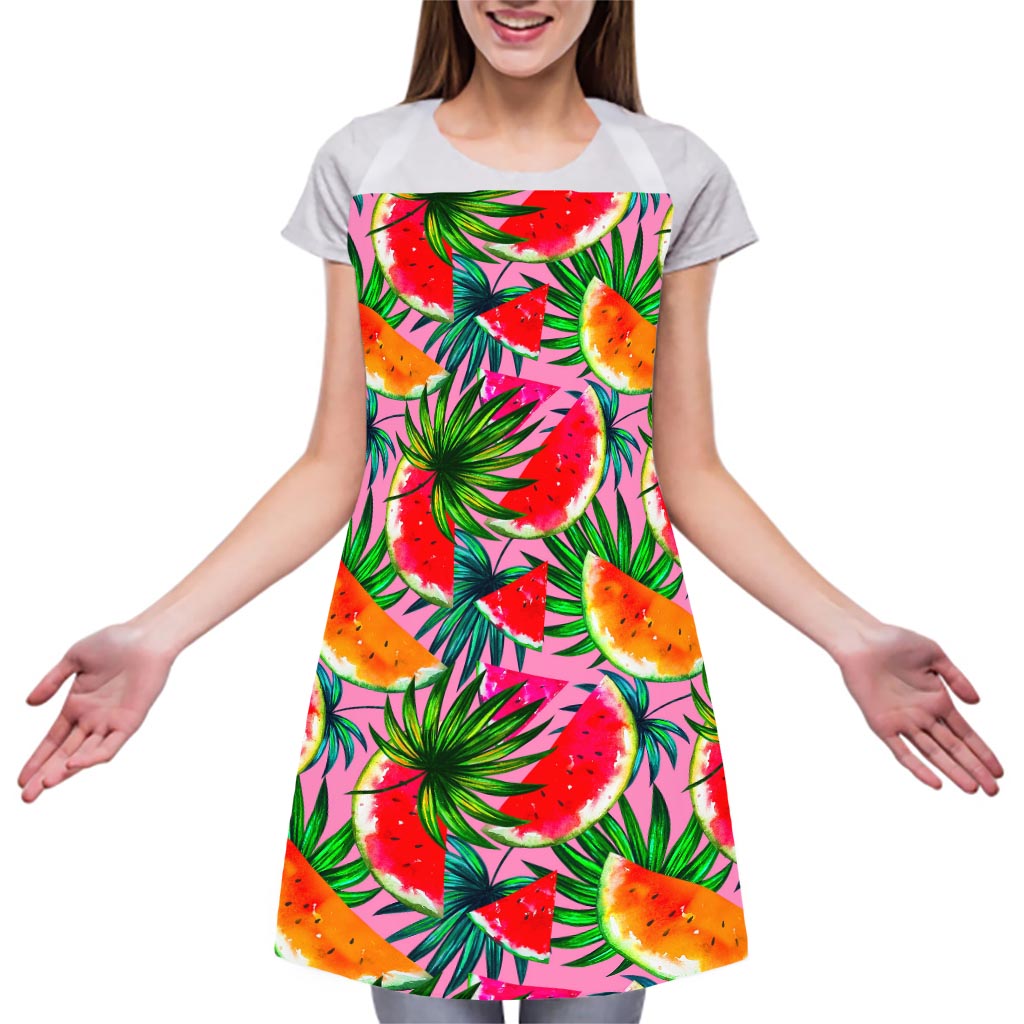 Colorful Leaf Watermelon Pattern Print Adjustable Apron