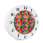 Colorful Leaf Watermelon Pattern Print Alarm Clock