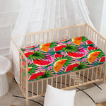Colorful Leaf Watermelon Pattern Print Baby Crib Sheet