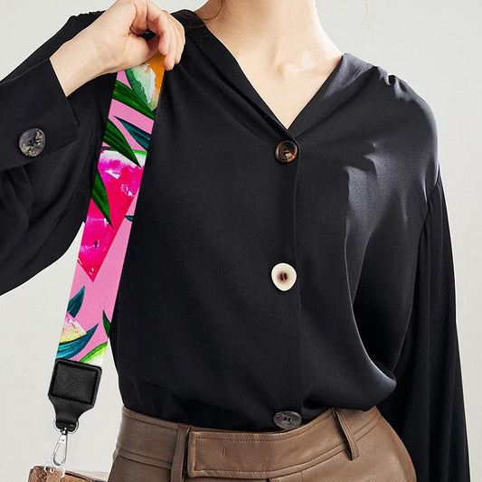 Colorful Leaf Watermelon Pattern Print Bag Strap