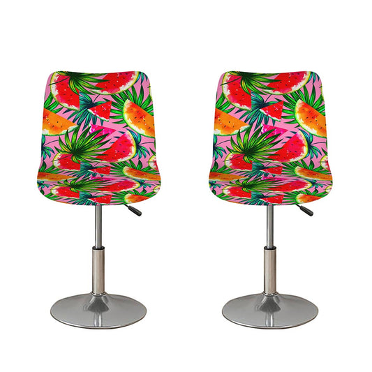 Colorful Leaf Watermelon Pattern Print Bar Stool Covers