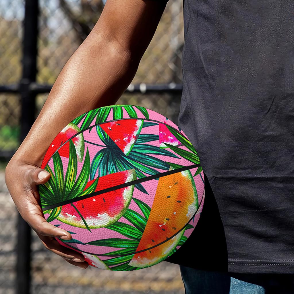 Colorful Leaf Watermelon Pattern Print Basketball