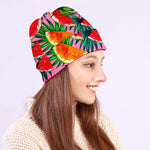 Colorful Leaf Watermelon Pattern Print Beanie