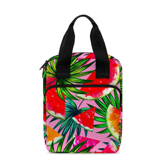 Colorful Leaf Watermelon Pattern Print Bible Tote Bag