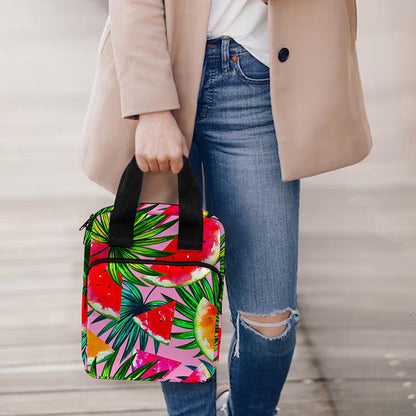 Colorful Leaf Watermelon Pattern Print Bible Tote Bag