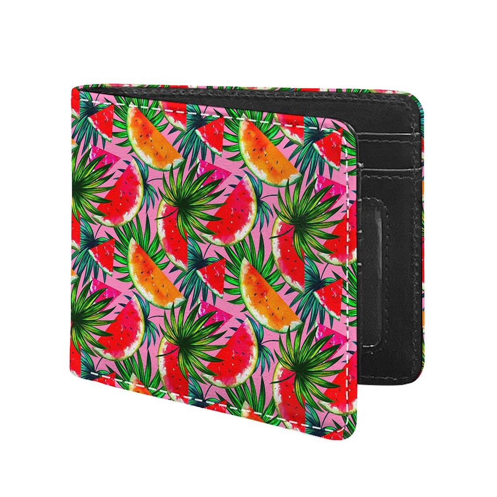 Colorful Leaf Watermelon Pattern Print Bifold Wallet