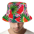 Colorful Leaf Watermelon Pattern Print Bucket Hat