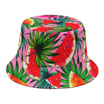 Colorful Leaf Watermelon Pattern Print Bucket Hat