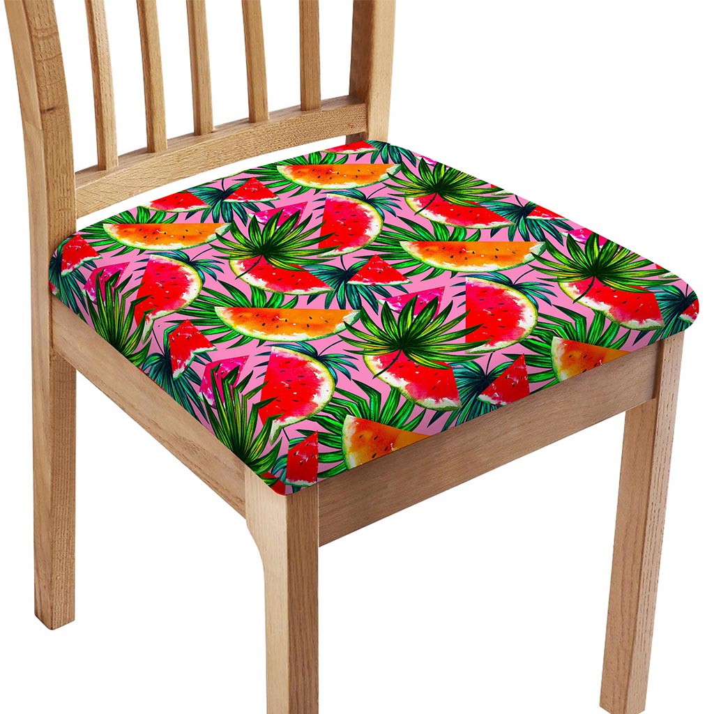 Colorful Leaf Watermelon Pattern Print Chair Cushion Cover
