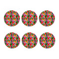 Colorful Leaf Watermelon Pattern Print Coaster Set