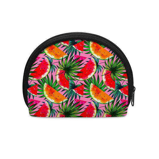 Colorful Leaf Watermelon Pattern Print Coin Purse
