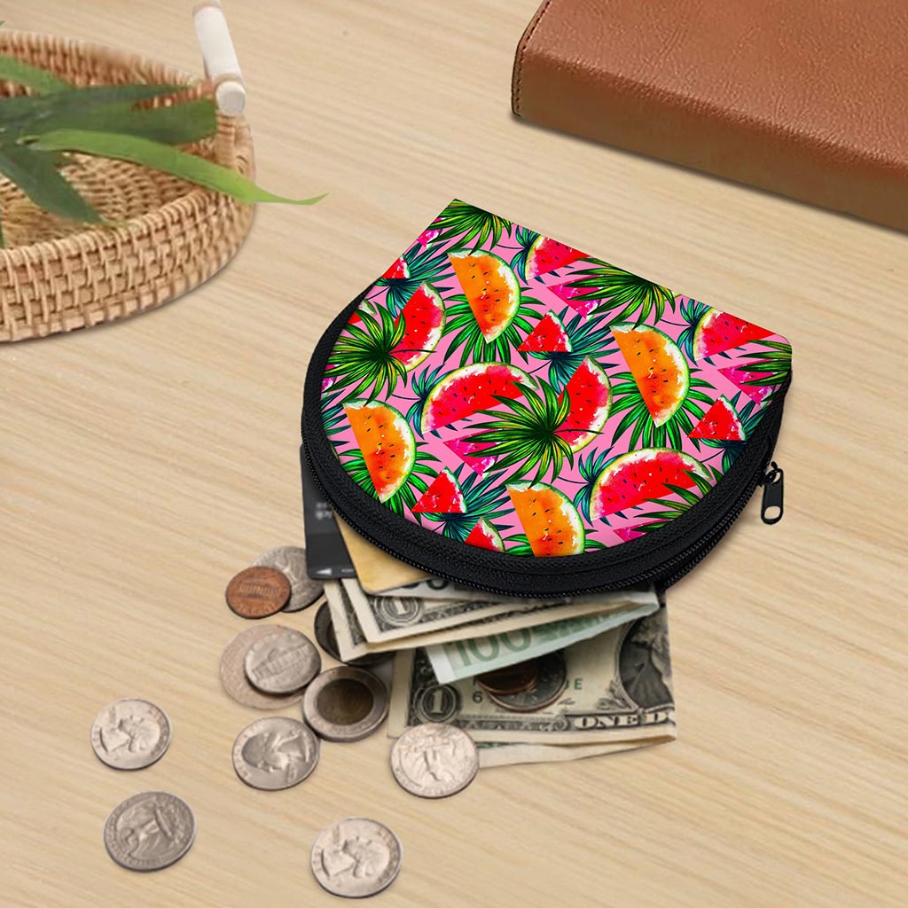 Colorful Leaf Watermelon Pattern Print Coin Purse