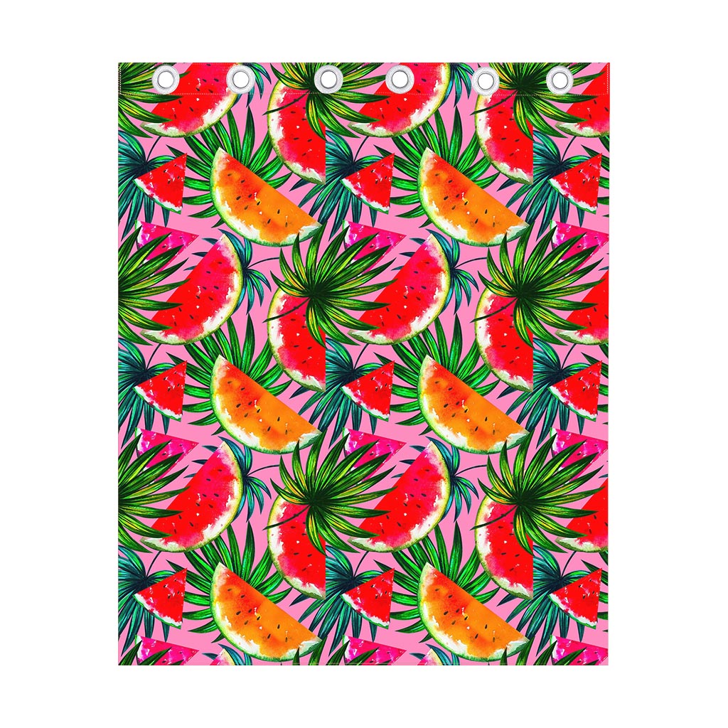Colorful Leaf Watermelon Pattern Print Curtain