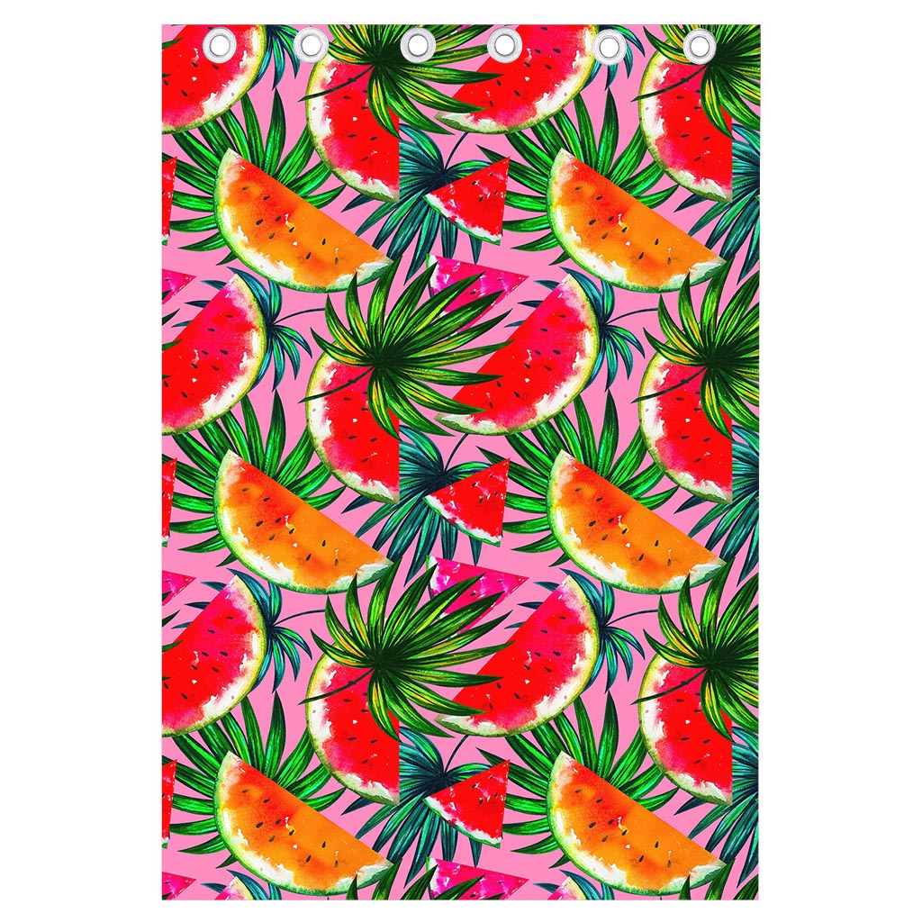 Colorful Leaf Watermelon Pattern Print Curtain