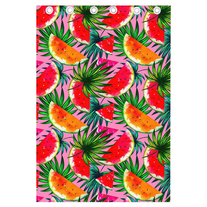 Colorful Leaf Watermelon Pattern Print Curtain